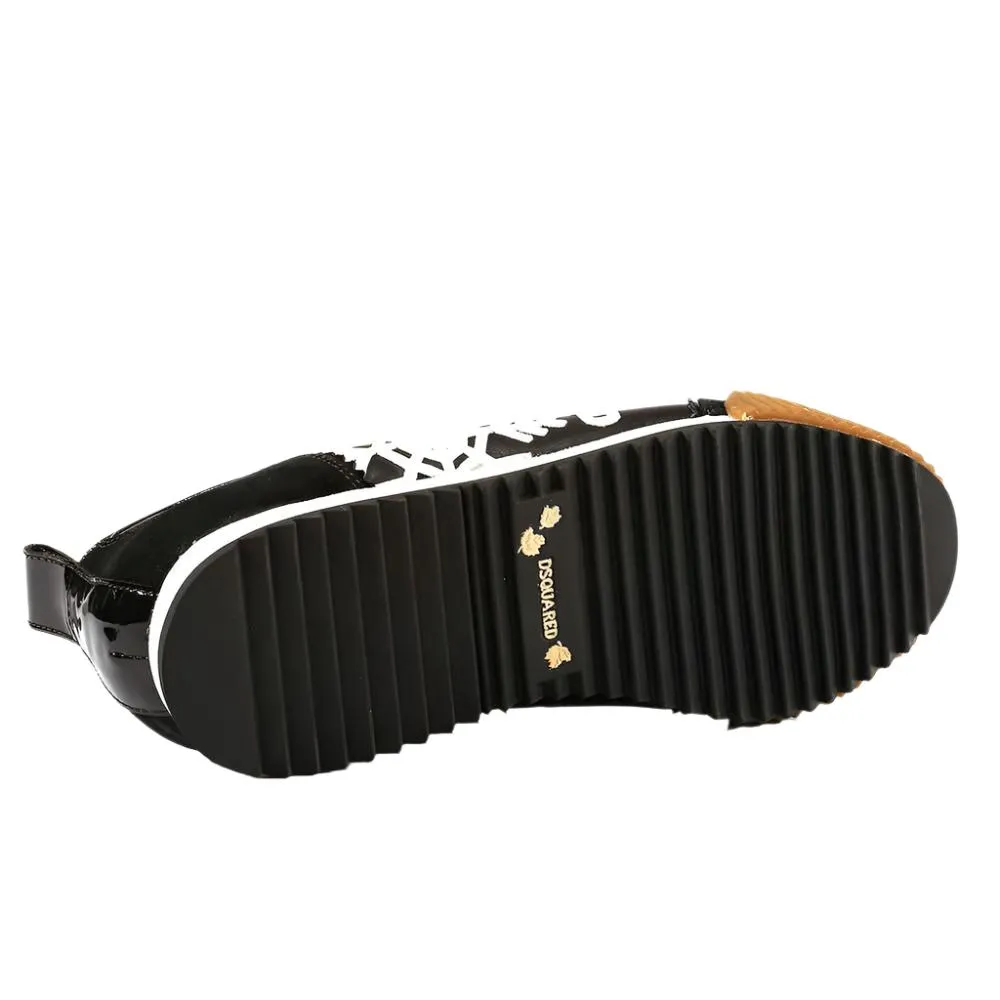 Dsquared2 Men's Designer Shoes Black Multi-Material Lace Up Sneakers (DSM06)