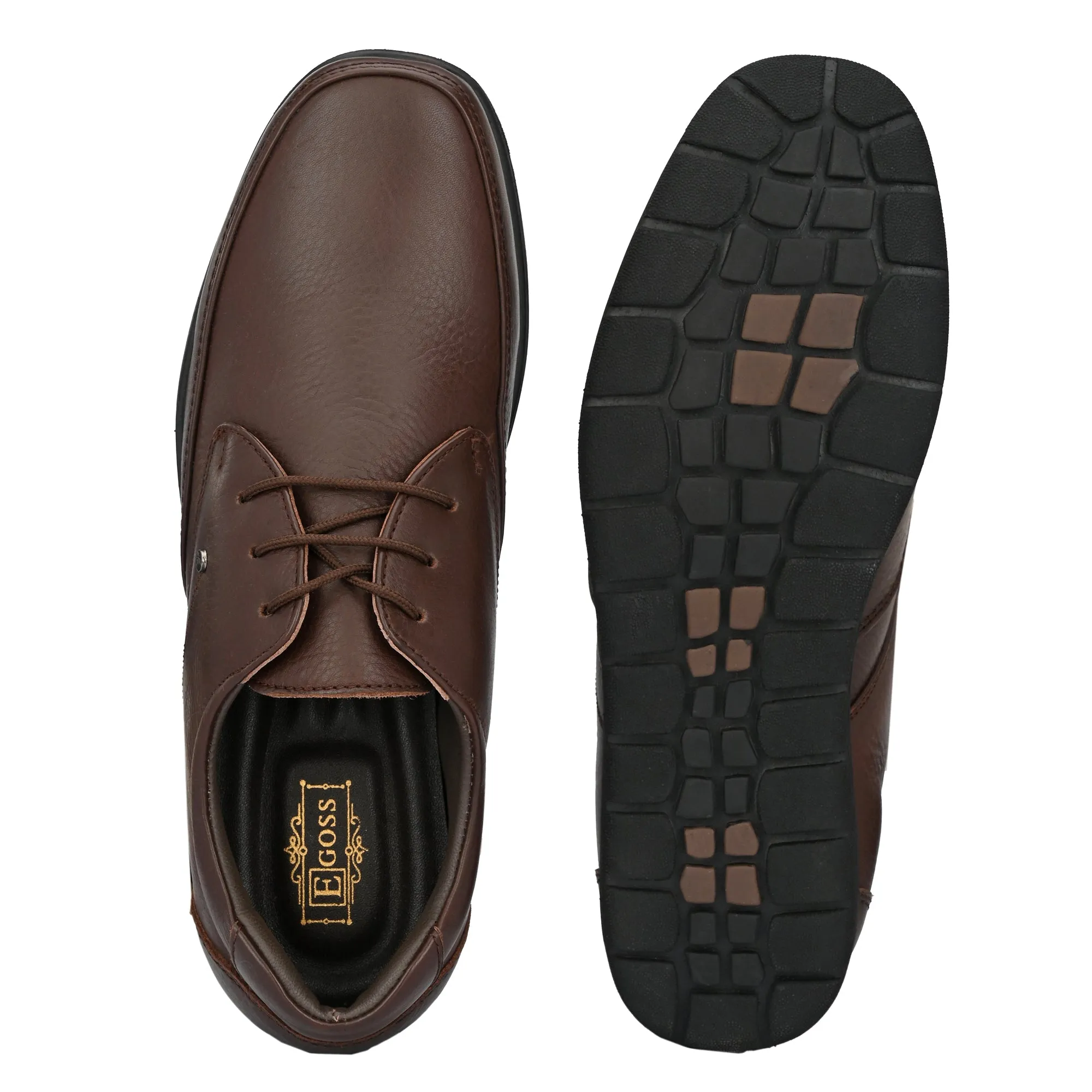 Egoss Casual Derby Lace Up Leather Shoes For Men