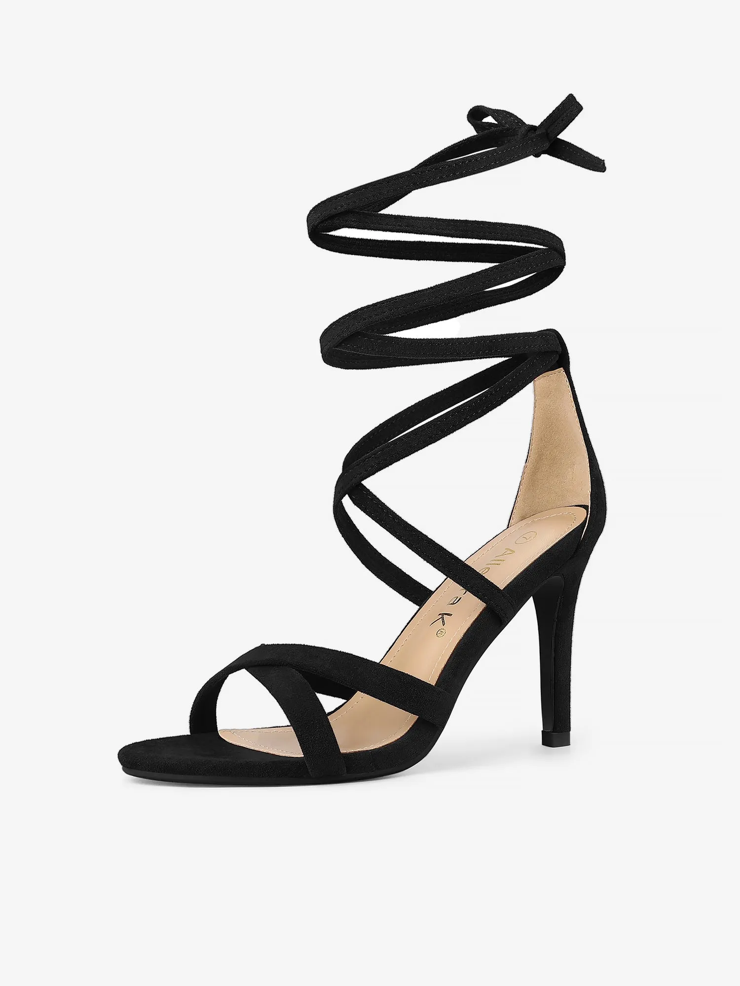 Elegant Cross Strap Lace Up Stiletto High Heel Sandals