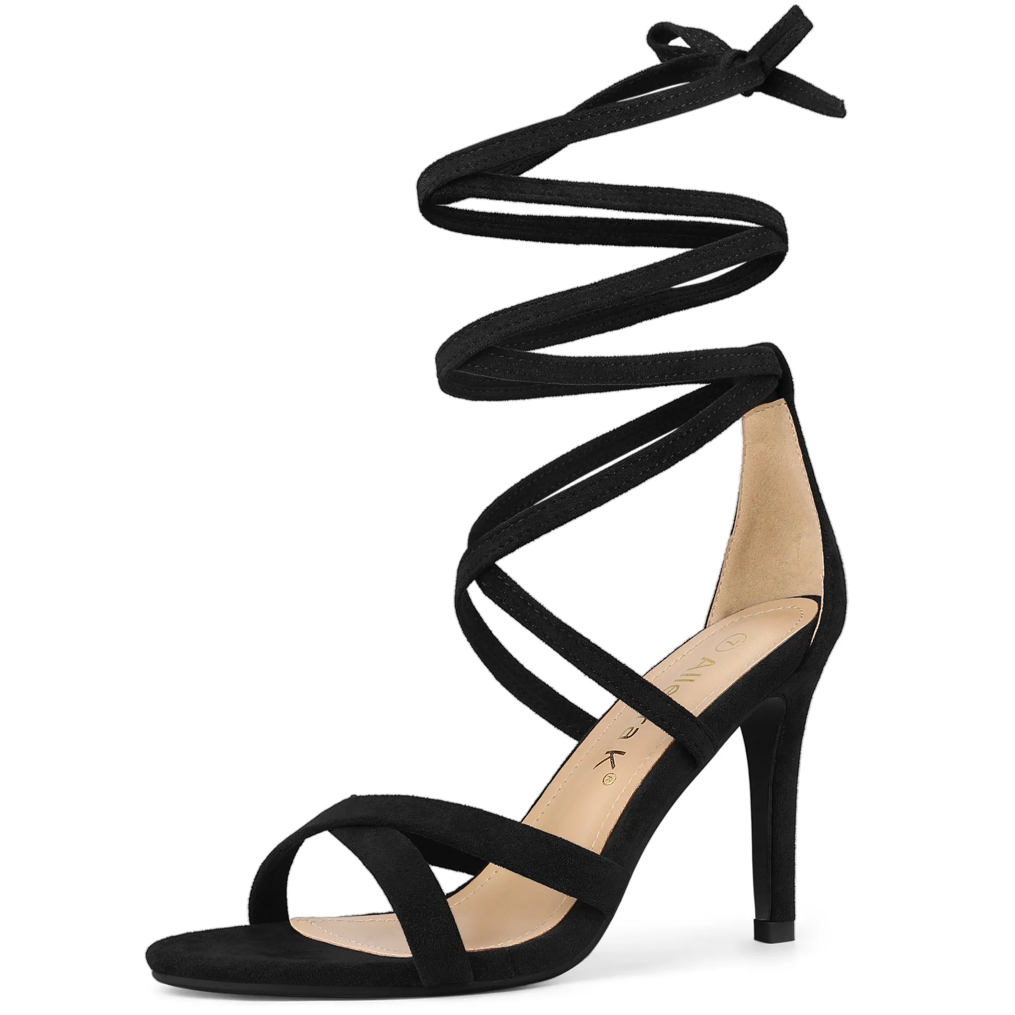 Elegant Cross Strap Lace Up Stiletto High Heel Sandals