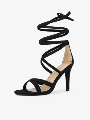 Elegant Cross Strap Lace Up Stiletto High Heel Sandals