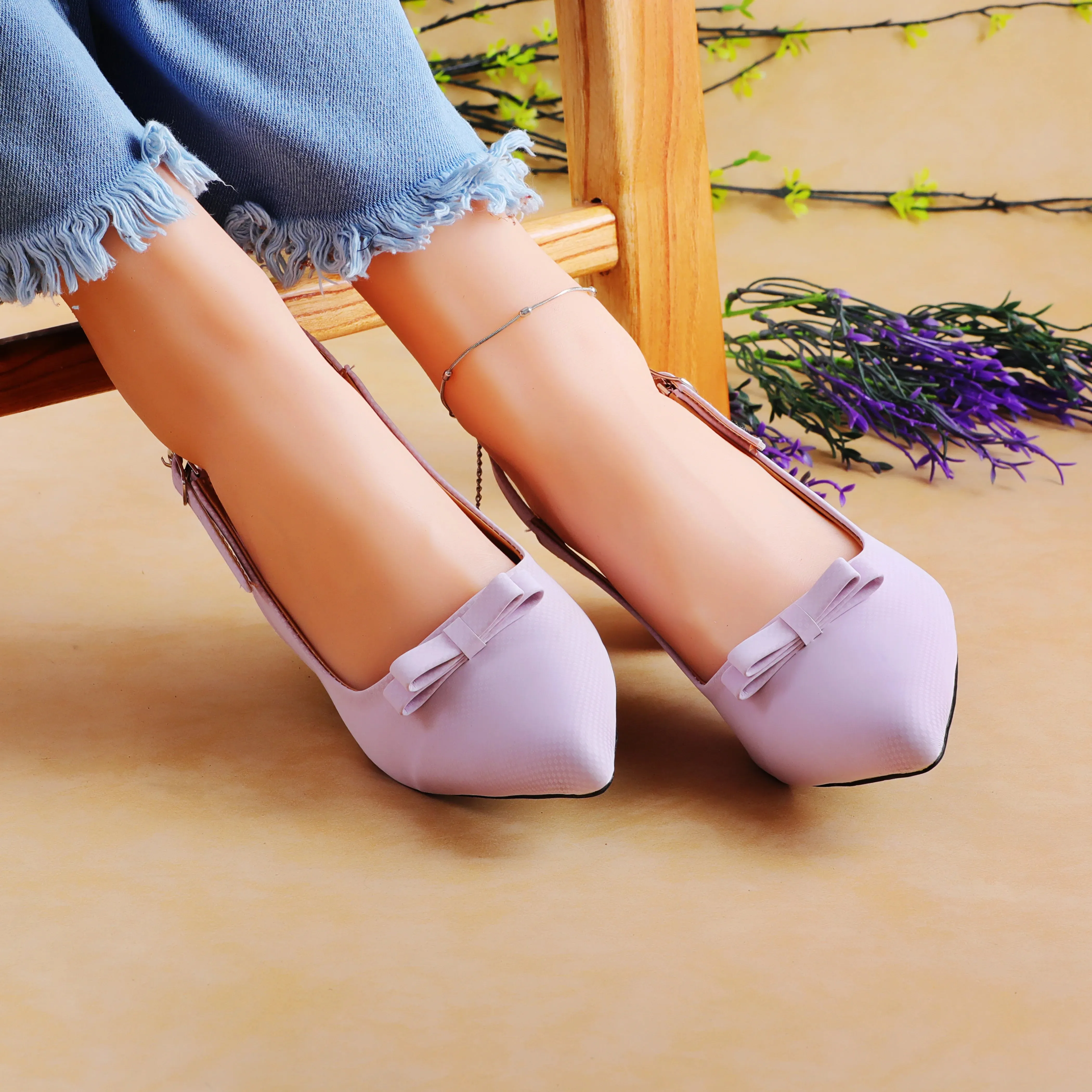 Elysia Mauve women sling back heels