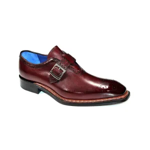 Emilio Franco Filippo Men's Shoes Burgundy Calf-Skin Leather Monkstraps (EF1195)
