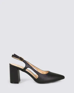 ENRIQUE SLINGBACK HEELS BLACK