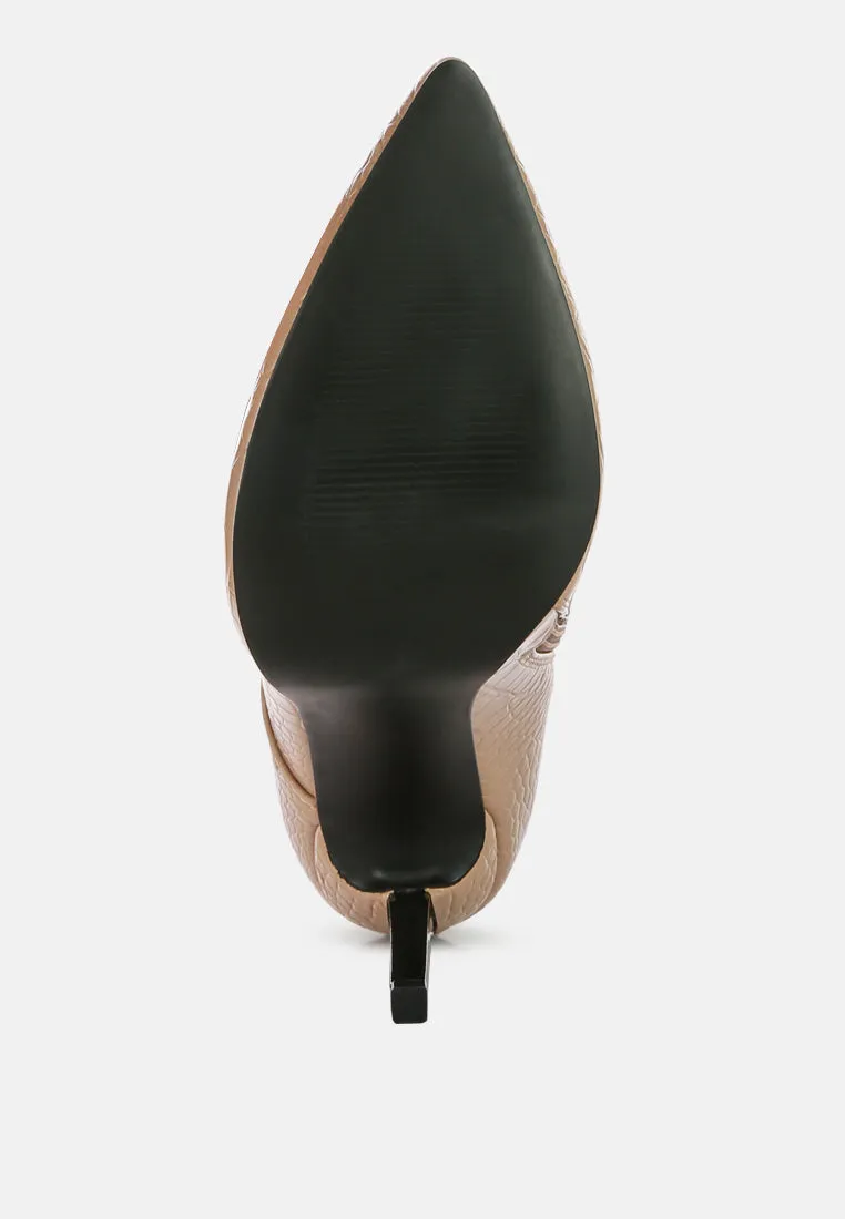 escala croc lace-up stiletto boots