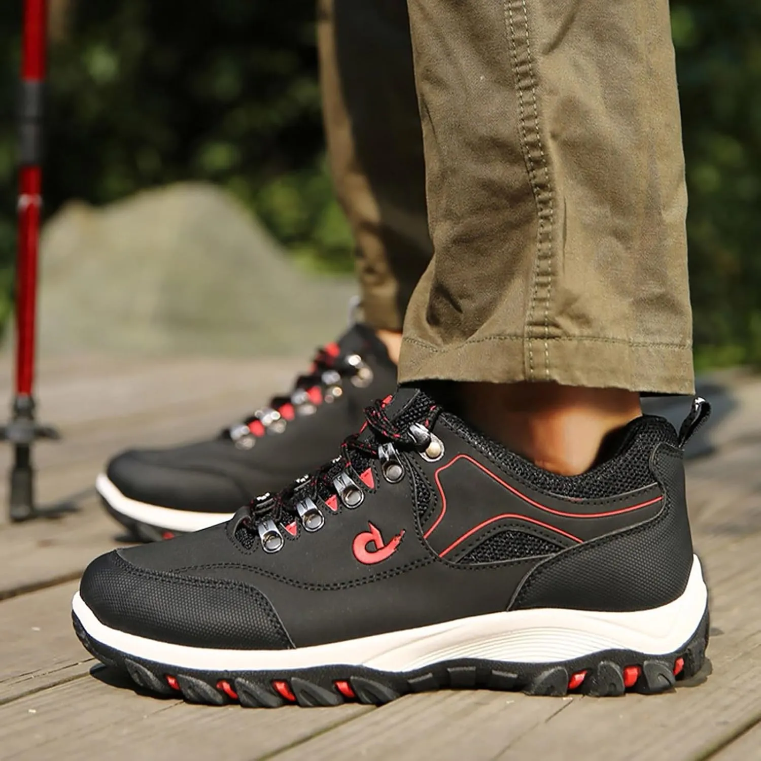 Fashion Men's Outdoor Non Slip Sport Shoes Lace Up Mountaineering Sneakers Sneaker Organizers and Storage Men