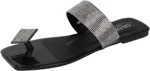 Fashion Open Toe Slip On Fashion Summer Women Slippers Rhinestone Thong Flat Comfort Casual Sexy