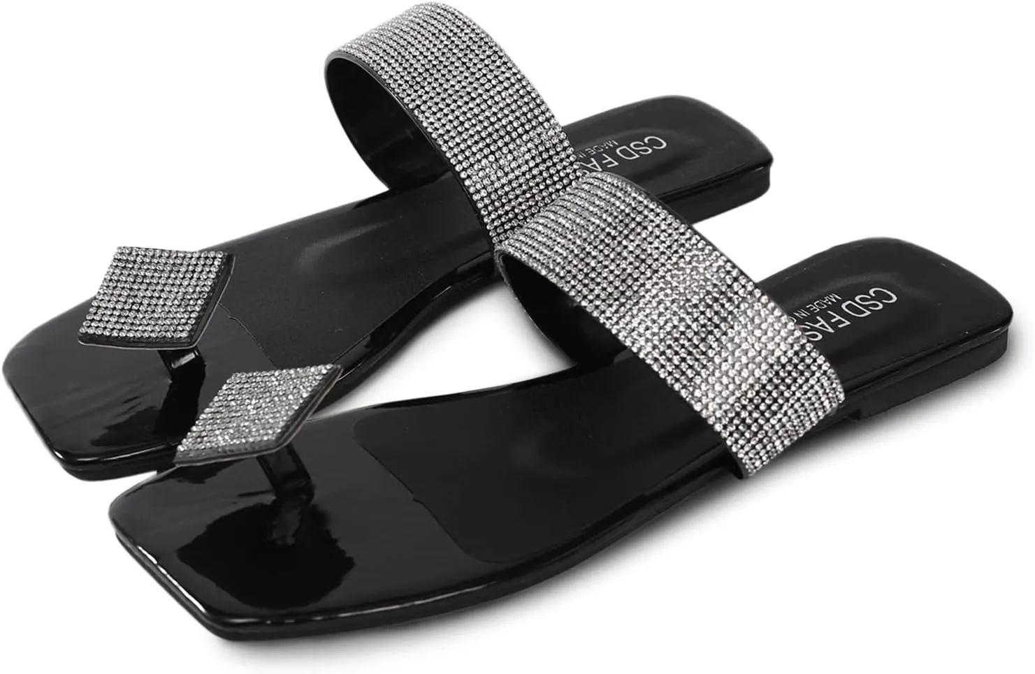 Fashion Open Toe Slip On Fashion Summer Women Slippers Rhinestone Thong Flat Comfort Casual Sexy