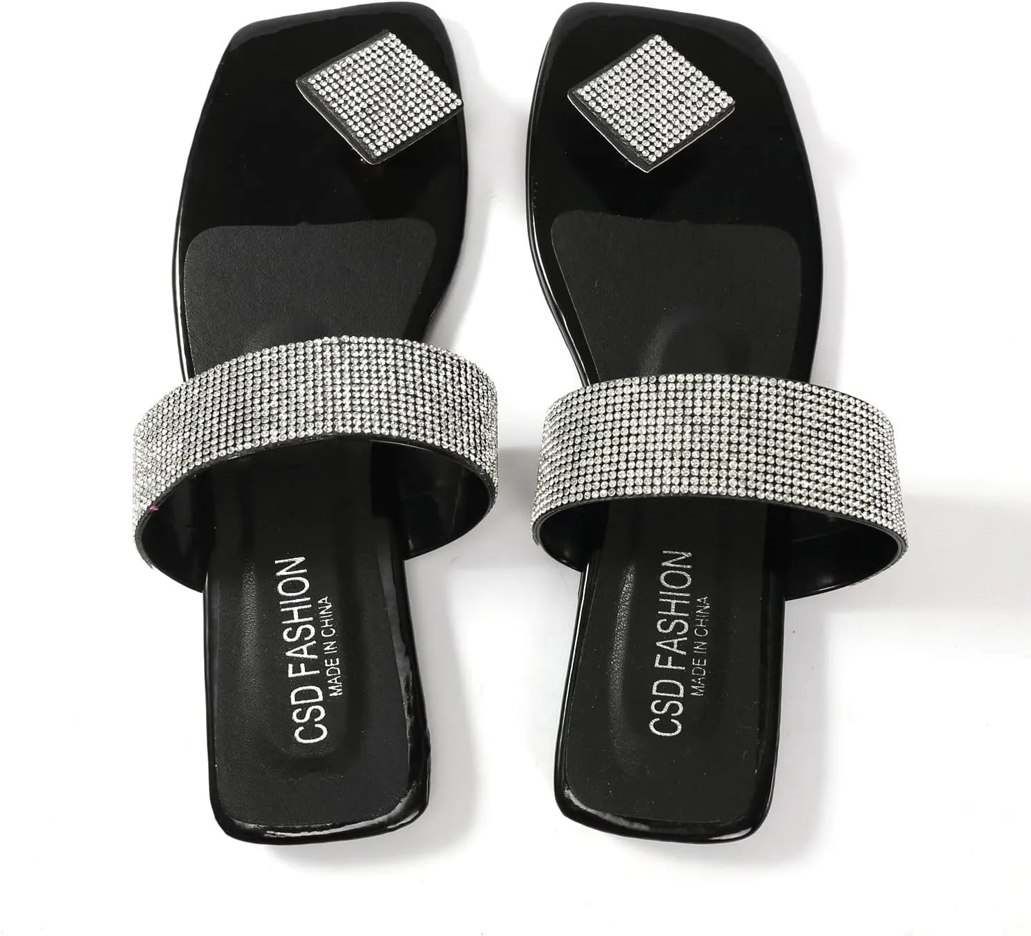 Fashion Open Toe Slip On Fashion Summer Women Slippers Rhinestone Thong Flat Comfort Casual Sexy