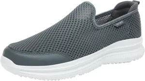 Fashion Summer Men Breathable Mesh Flat Elastic Casual Shoes Mens Sneaker Socks Sneaker (Grey, 12)