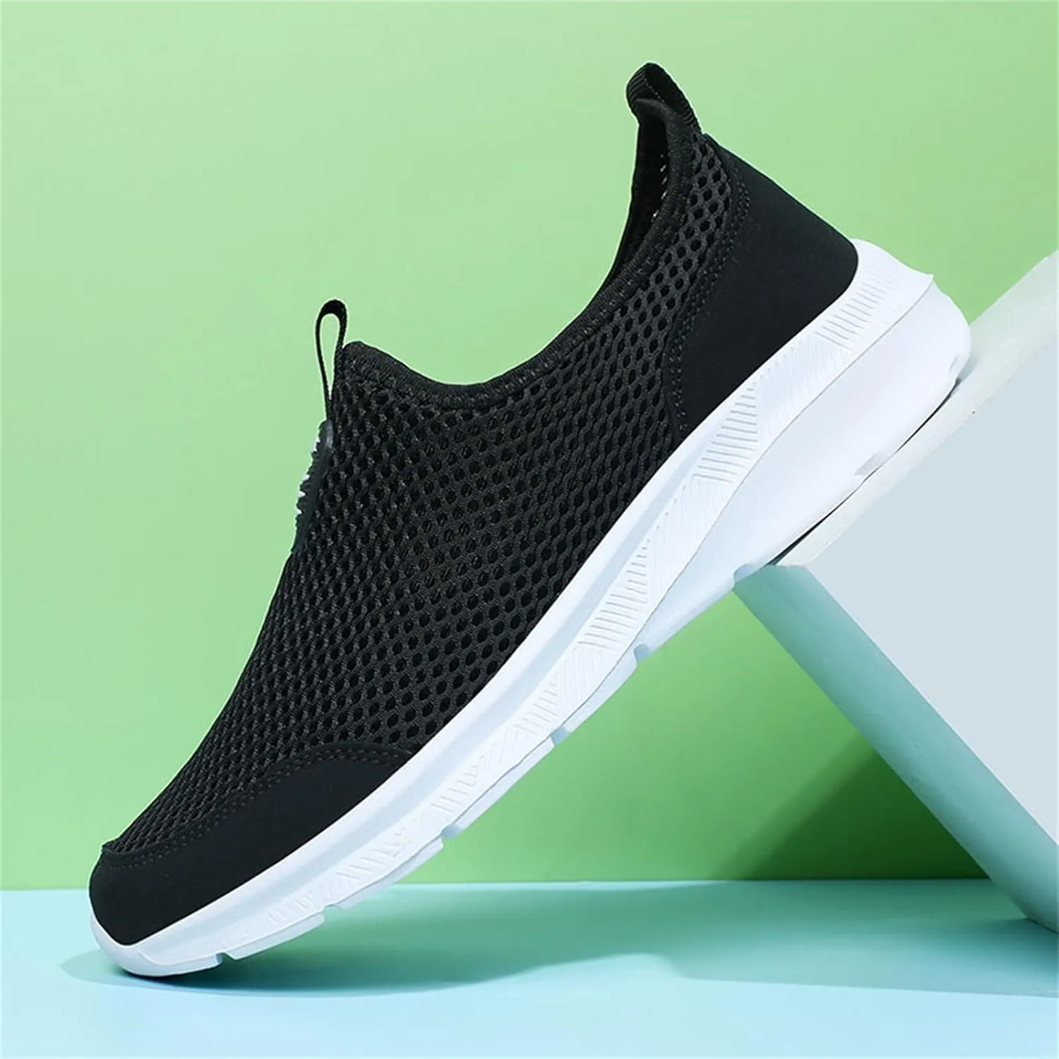 Fashion Summer Men Breathable Mesh Shallow Lace Up Casual Shoes Mens Classic Leather Sneaker