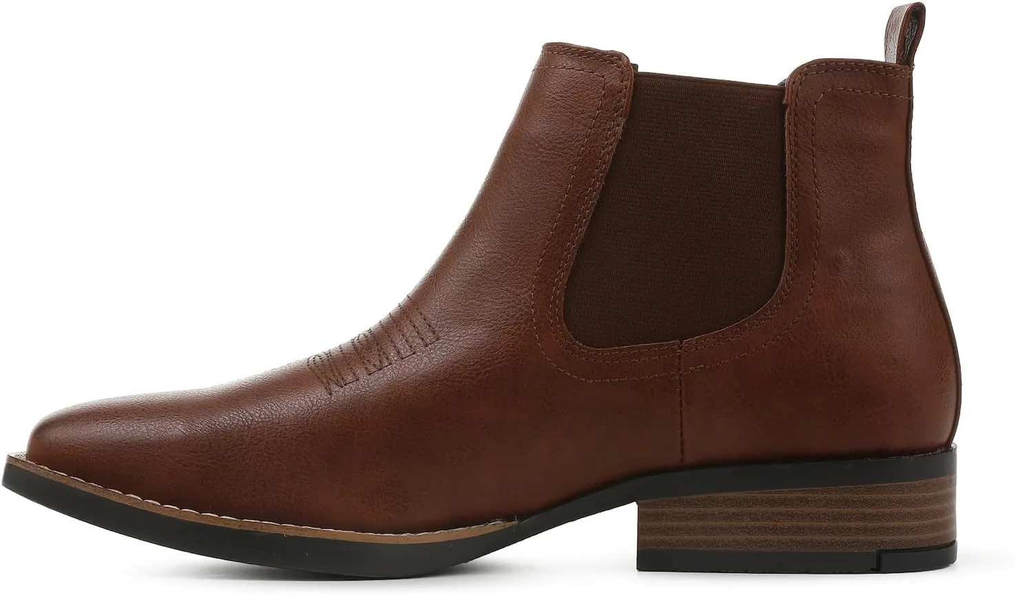 femflame Cowboy Boots for Men Square Toe Chelsea Boots Waterproof Classic Elastic Slip on Chukka Ankle Boots Casual