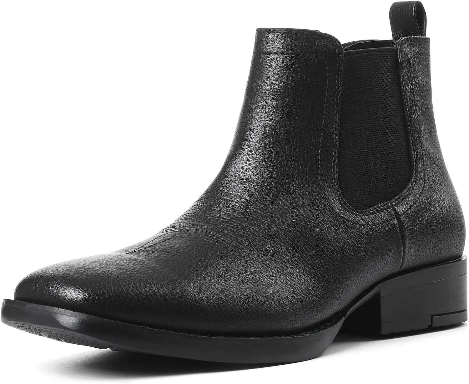 femflame Cowboy Boots for Men Square Toe Chelsea Boots Waterproof Classic Elastic Slip on Chukka Ankle Boots Casual