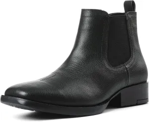 femflame Cowboy Boots for Men Square Toe Chelsea Boots Waterproof Classic Elastic Slip on Chukka Ankle Boots Casual
