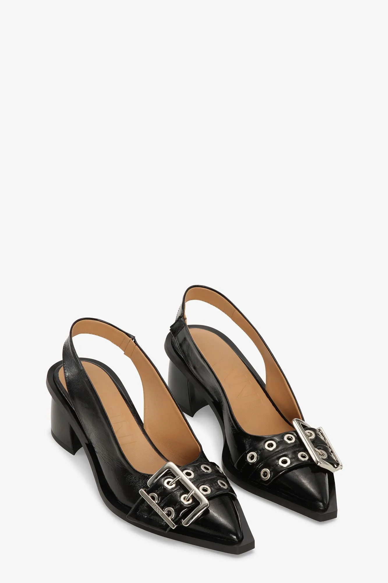 Feminine Buckle Slingback Pumps