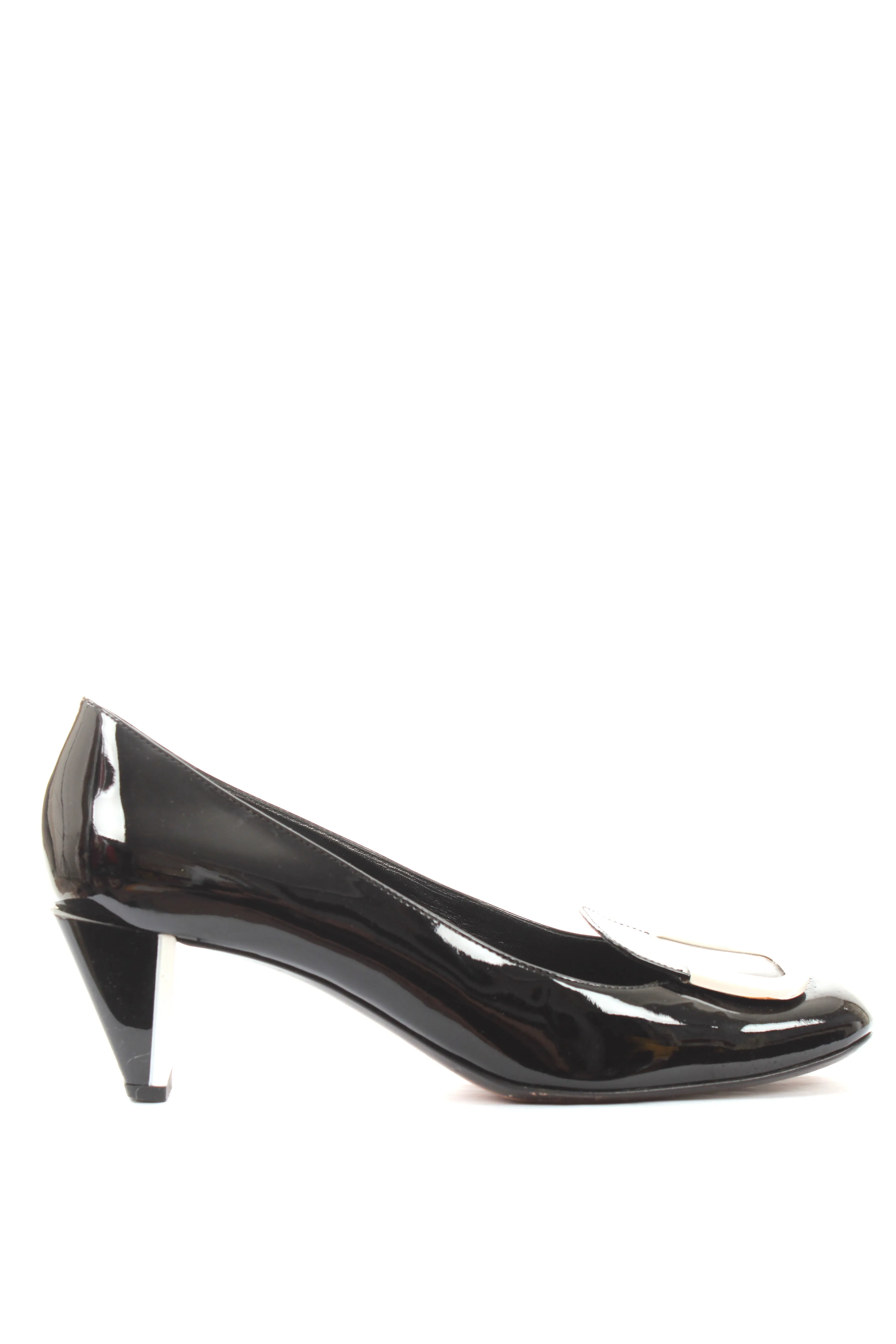 Fendi Square Toe Patent Leather Pumps