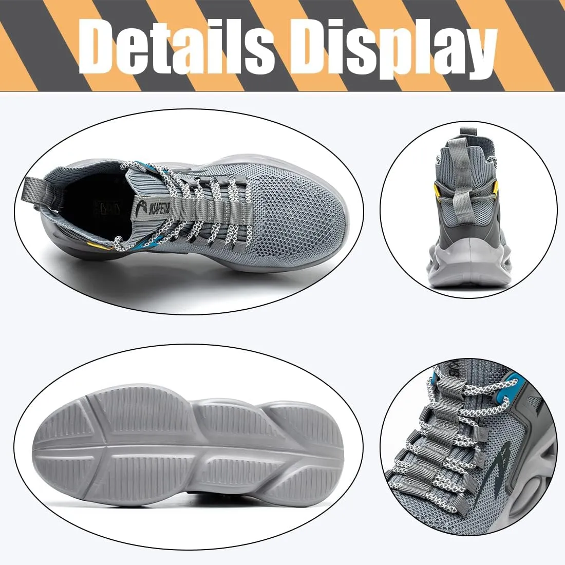 Fiedaz Steel Toe Boots for Men Women Work Safety Boots Lightweight Work Shoes Indestructible Industrial Construction Work Shoes