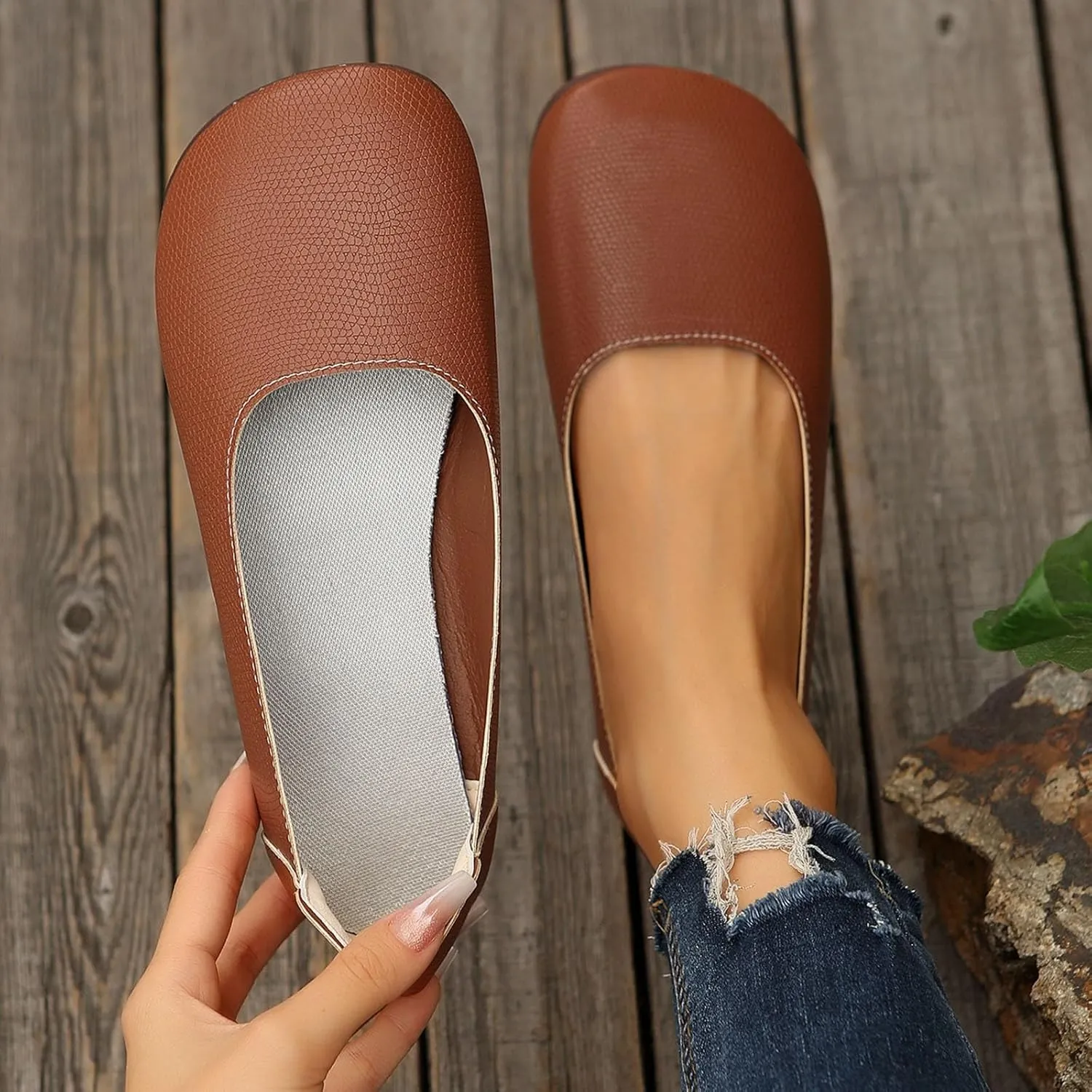 Flat Shoes for Women 2025 Casual Dressy Flat Loafer Leather Shoes Comfort Walking Boat Shoe on Clouds Loafer Comfort Sandals Shoe Slip-ons 2025