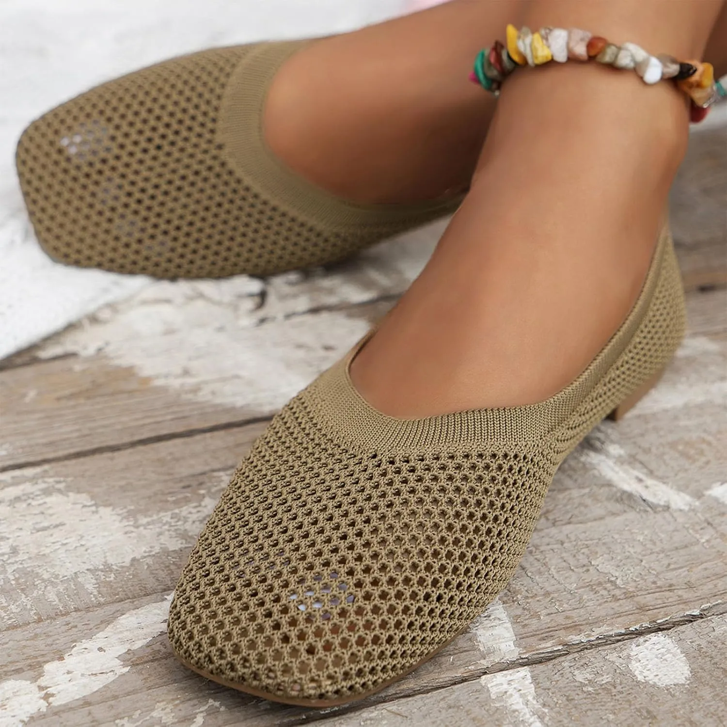 Flats for Women Women Flat Shoes Slip On Comfortable Walking Ballerina Shoes Cute Ballet Womens Pointed Toe Flats Knit