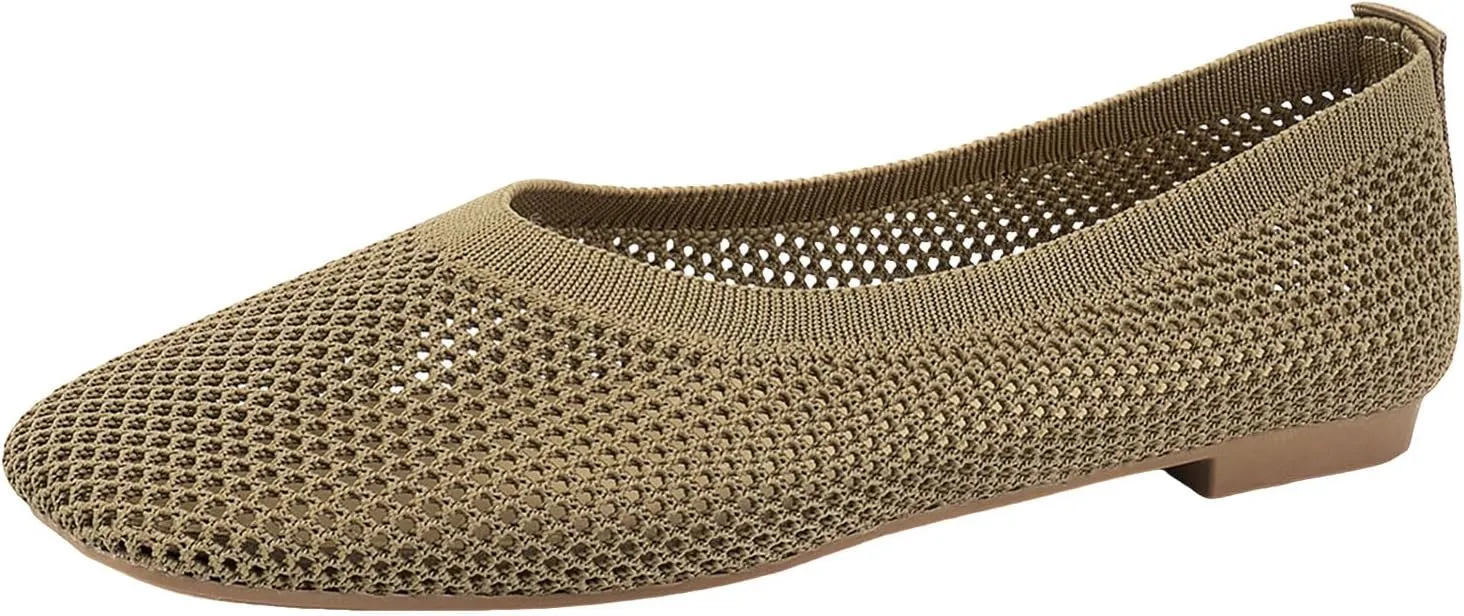 Flats for Women Women Flat Shoes Slip On Comfortable Walking Ballerina Shoes Cute Ballet Womens Pointed Toe Flats Knit