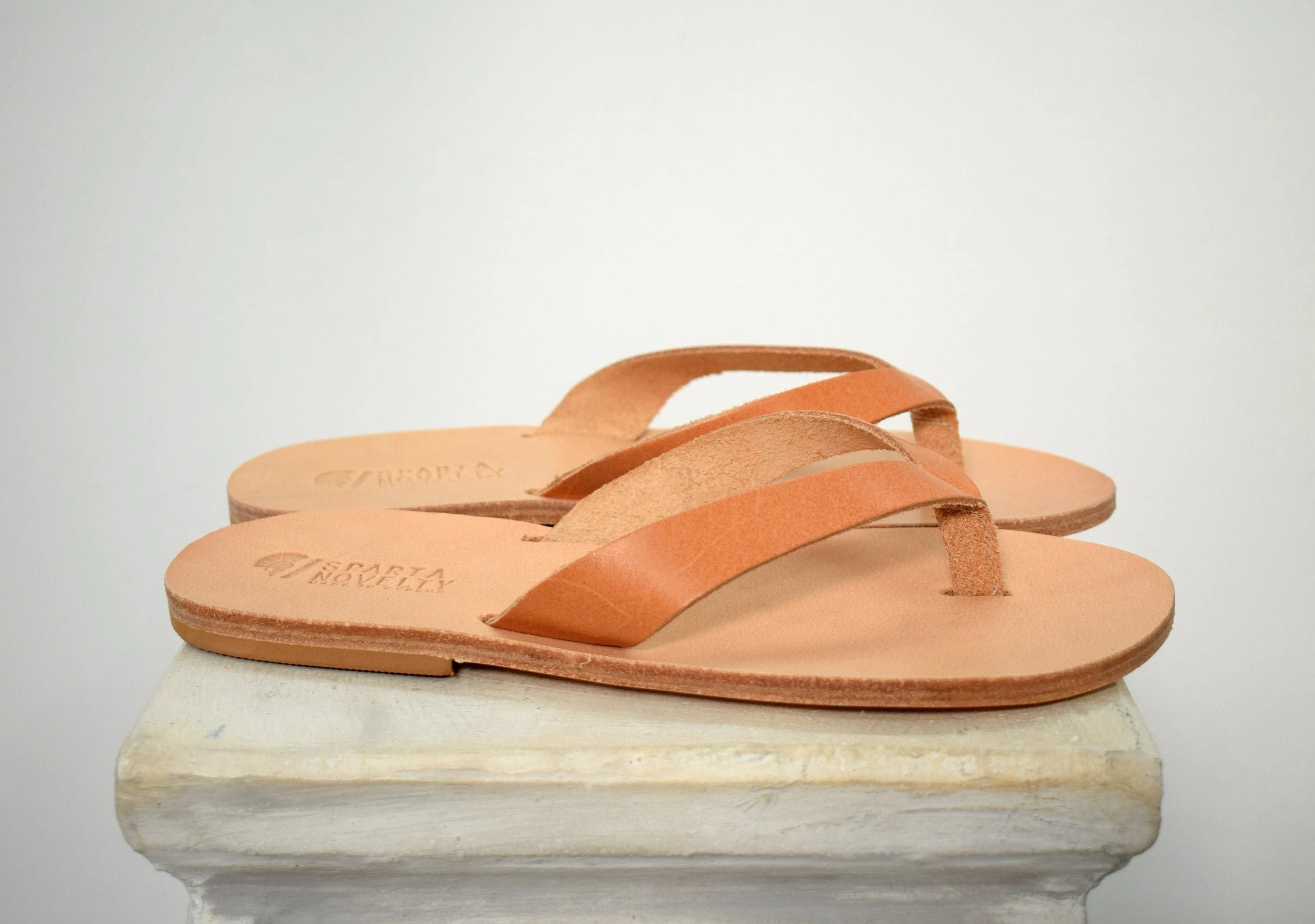 Flip flop Greek Leather sandals - slipers Men, Thongs Black Color, leather sole - insole