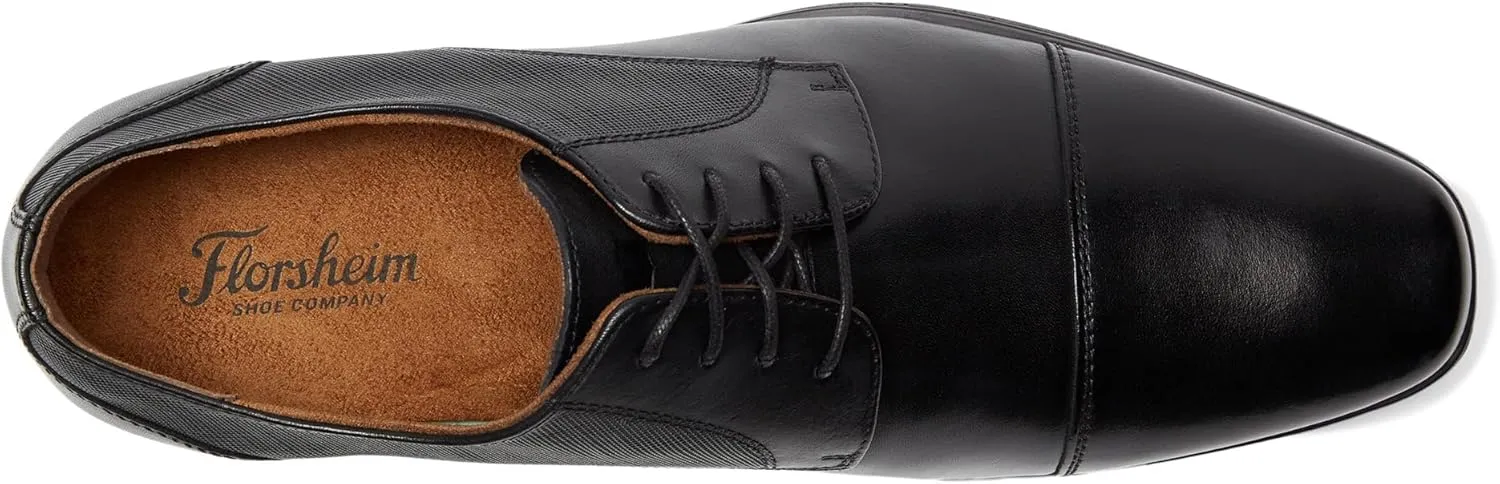 Florsheim Jackson Cap Toe Oxford Formal Shoe for Men - Leather Upper with Man-Made Lining, Snipped Toe, and Blind Eyelets