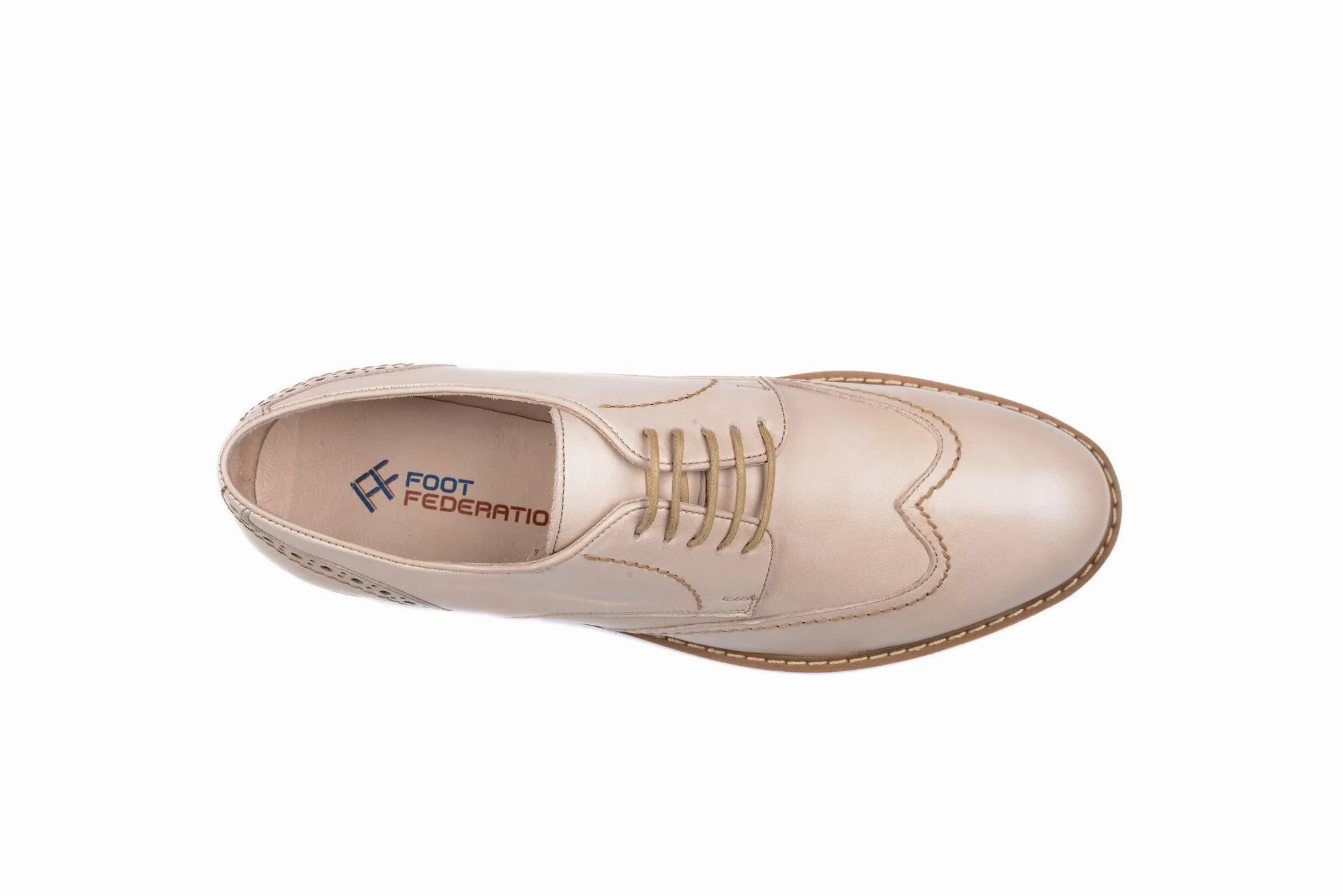 FOOT FEDERATION CITY DERBY WINGTIP MENS SHOE CREAM