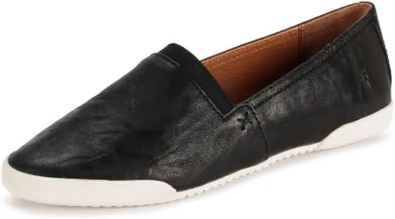 Frye Melanie Slip On Shoes for Women Crafted from Premium Leather with White Rubber Toe Bumpers and Soles, Leather Lining, and Removable Footbeds  1  Outsole