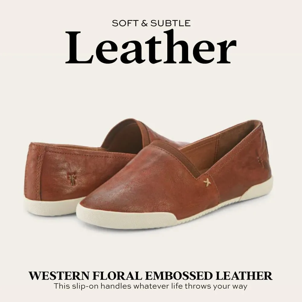 Frye Melanie Slip On Shoes for Women Crafted from Premium Leather with White Rubber Toe Bumpers and Soles, Leather Lining, and Removable Footbeds  1  Outsole