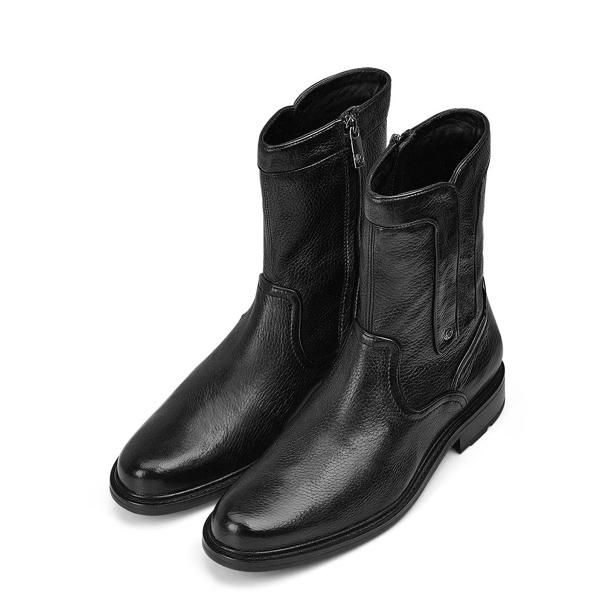 G93VNVN - Cuadra Black casual fashion deer leather ankle booties for men