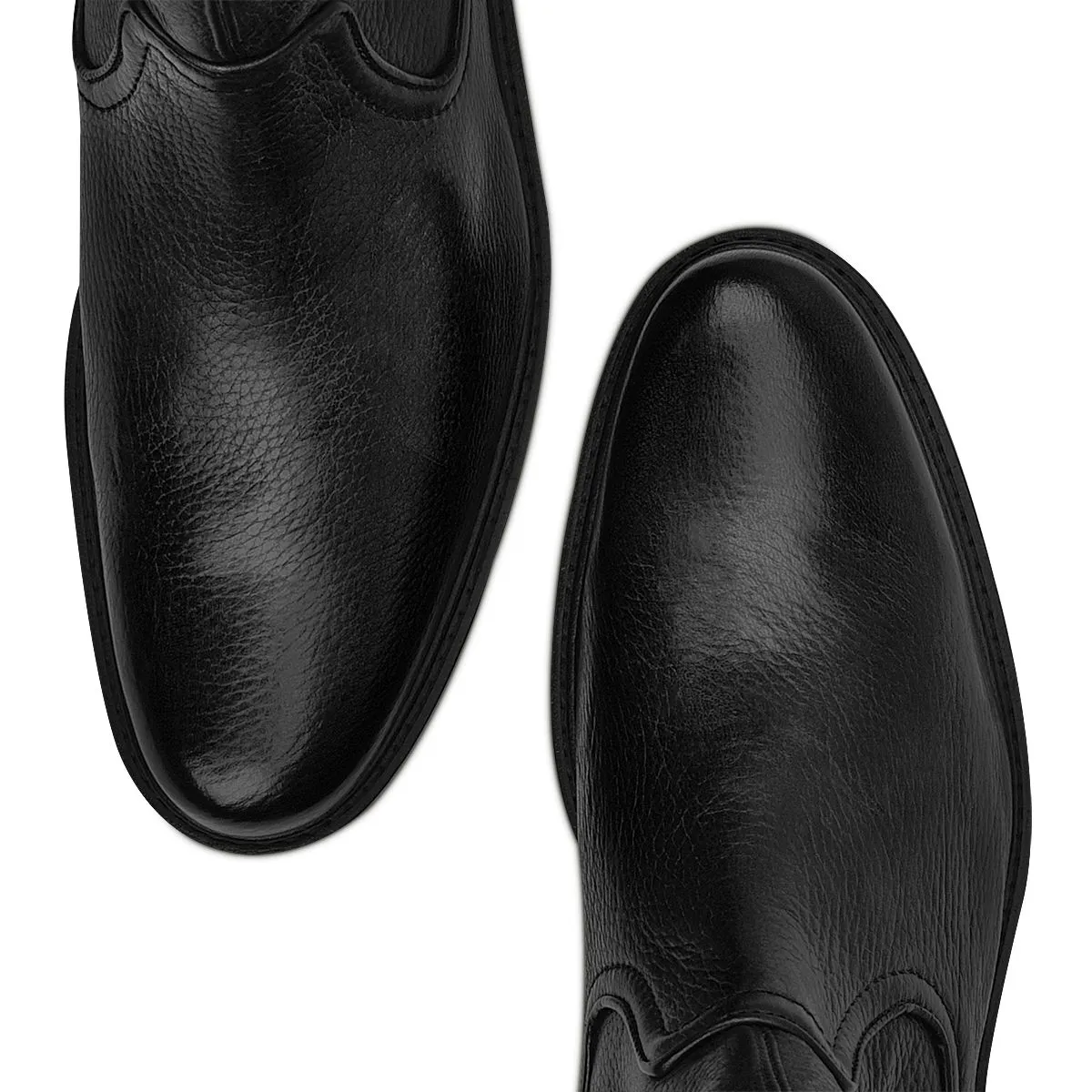 G93VNVN - Cuadra Black casual fashion deer leather ankle booties for men