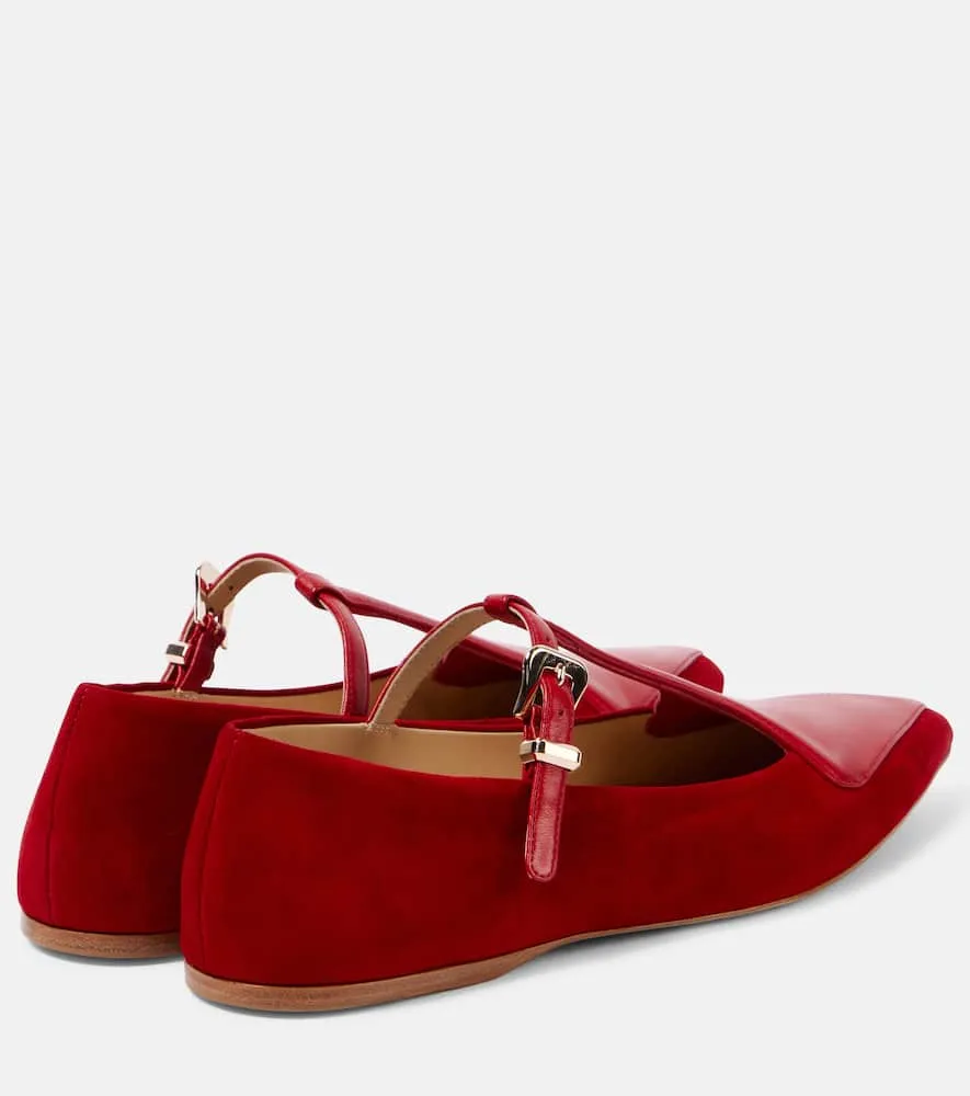 Gabriela Hearst Liv leather and suede Mary Jane flats