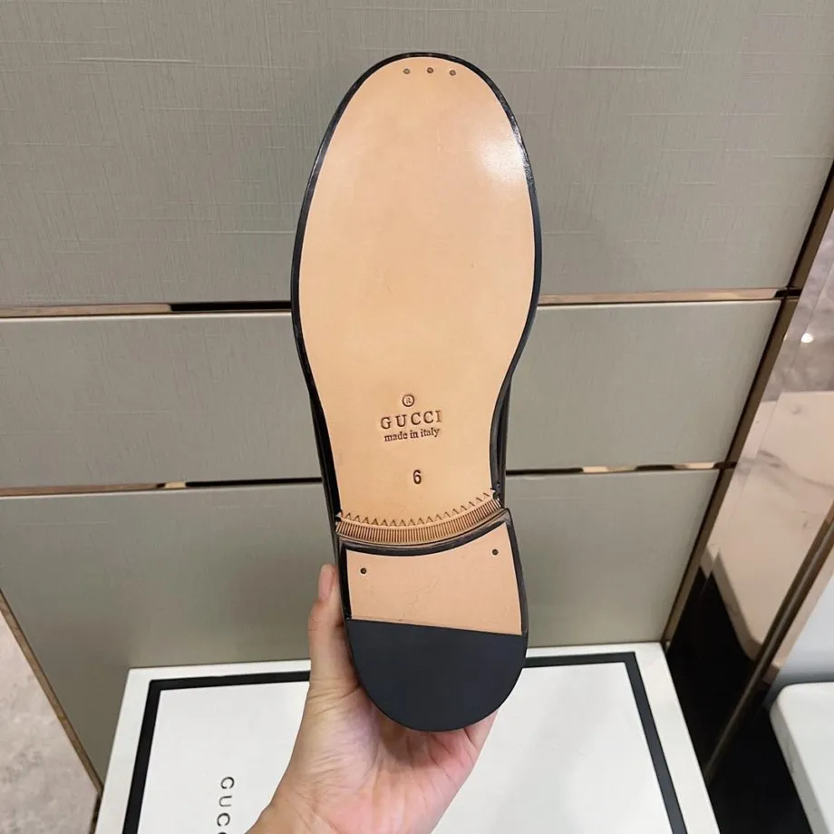 GCI Men's GG Loafers Horsebit With Tassel Black And Beige For Men 673817 17X30 1063