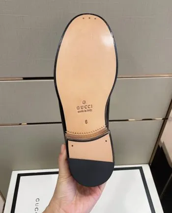 GCI Men's GG Loafers Horsebit With Tassel Black And Beige For Men 673817 17X30 1063