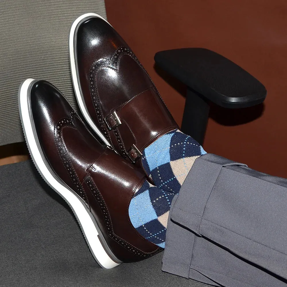 Genuine Leather Monk Strap Shoes