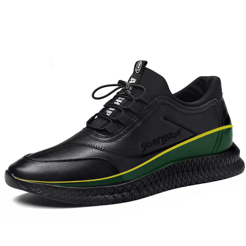 Genuine Leather Stylish Men Height Increasing Sneakers