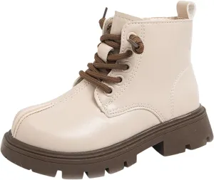 Gilrs Combat Boots Lace up Closed Round Toe Short Booties Fashion Non Slip Lace up Outdoor Work Winter Snow Boots
