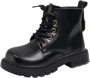 Gilrs Combat Boots Lace up Closed Round Toe Short Booties Fashion Non Slip Lace up Outdoor Work Winter Snow Boots
