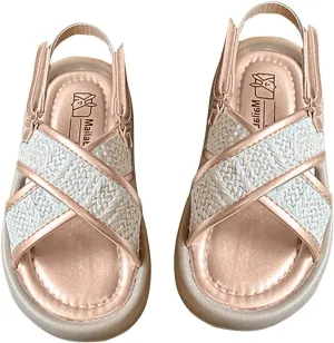 Girl Open Toe Sandals Quick-Dry Floral Princess Style Sandal Fashion Wide Strap Summer Shoes Beach Vacation Shoe Footwear