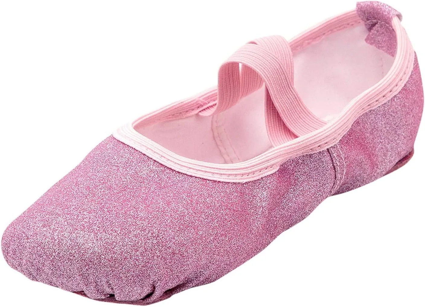 Girls Ballet Shoes Glitter Split-Sole Dance Slippers Toddler Kid Practice Flats Girls Slip On Dress Shoes