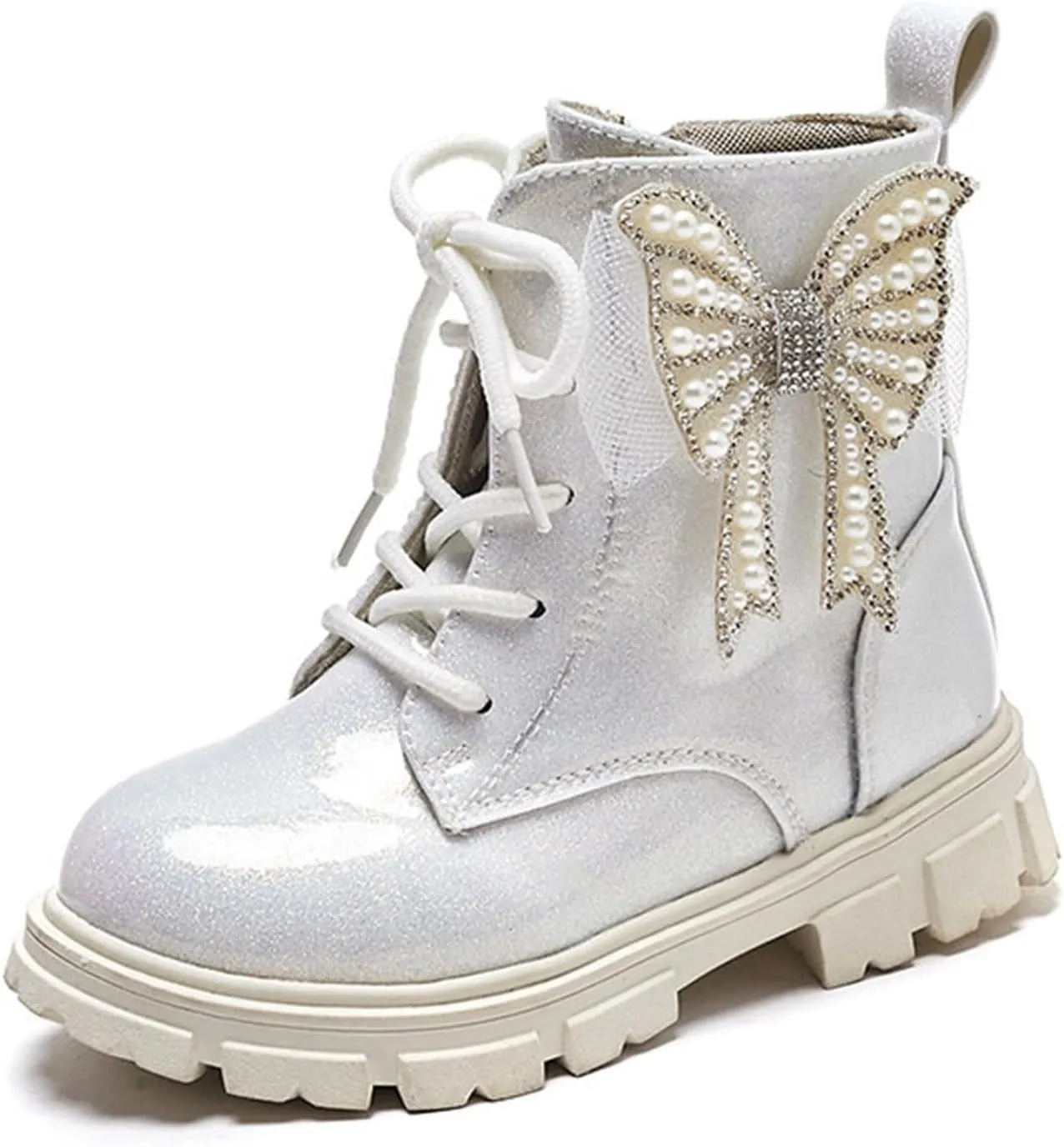 Girls Boots Kids Ankle Boots for Girls Faux Leather Booties Ankle Boot Non-Slip Girls Ankle Boots Size 2 3 4 5 6 7 8