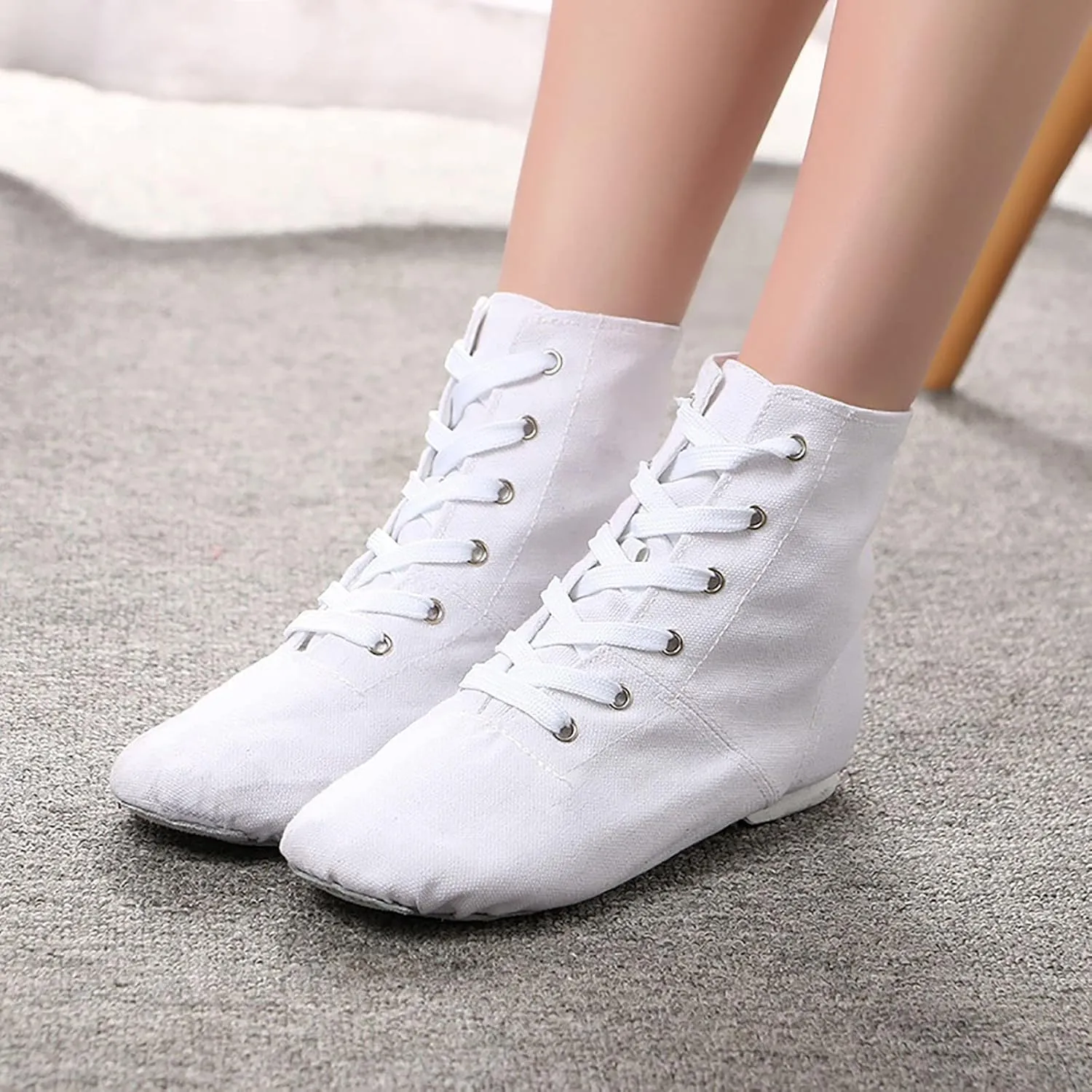 Girls Boys Ankle Boots Canvas Jazz Dancing Sneakers Ballet Dance Boots for Toddler Training Shoes Dancing Flat