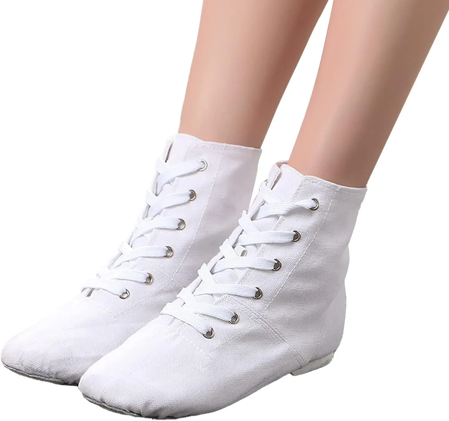 Girls Boys Ankle Boots Canvas Jazz Dancing Sneakers Ballet Dance Boots for Toddler Training Shoes Dancing Flat