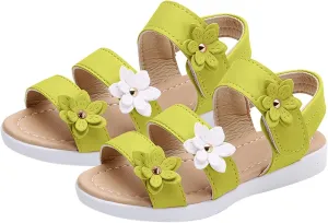 Girls Cute Sandals 2025 Summer Kids Flat Shoes with Adjustable Ankle Strap Slipper Toddler Girl Dress Sandals