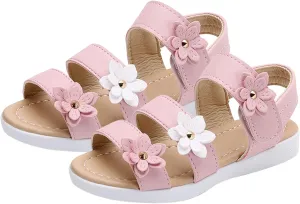 Girls Cute Sandals 2025 Summer Kids Flat Shoes with Adjustable Ankle Strap Slipper Toddler Girl Dress Sandals