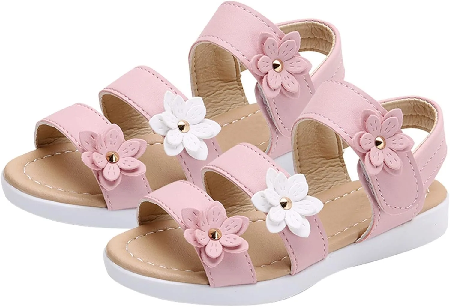 Girls Cute Sandals 2025 Summer Kids Flat Shoes with Adjustable Ankle Strap Slipper Toddler Girl Dress Sandals