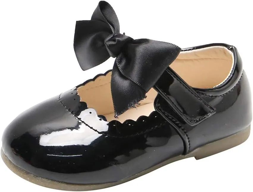 Girls Leather Sneakers Soft Rubber Sole Toddler Kids Baby Girls Butterfly Knot Princess Leather Shoes Sandals