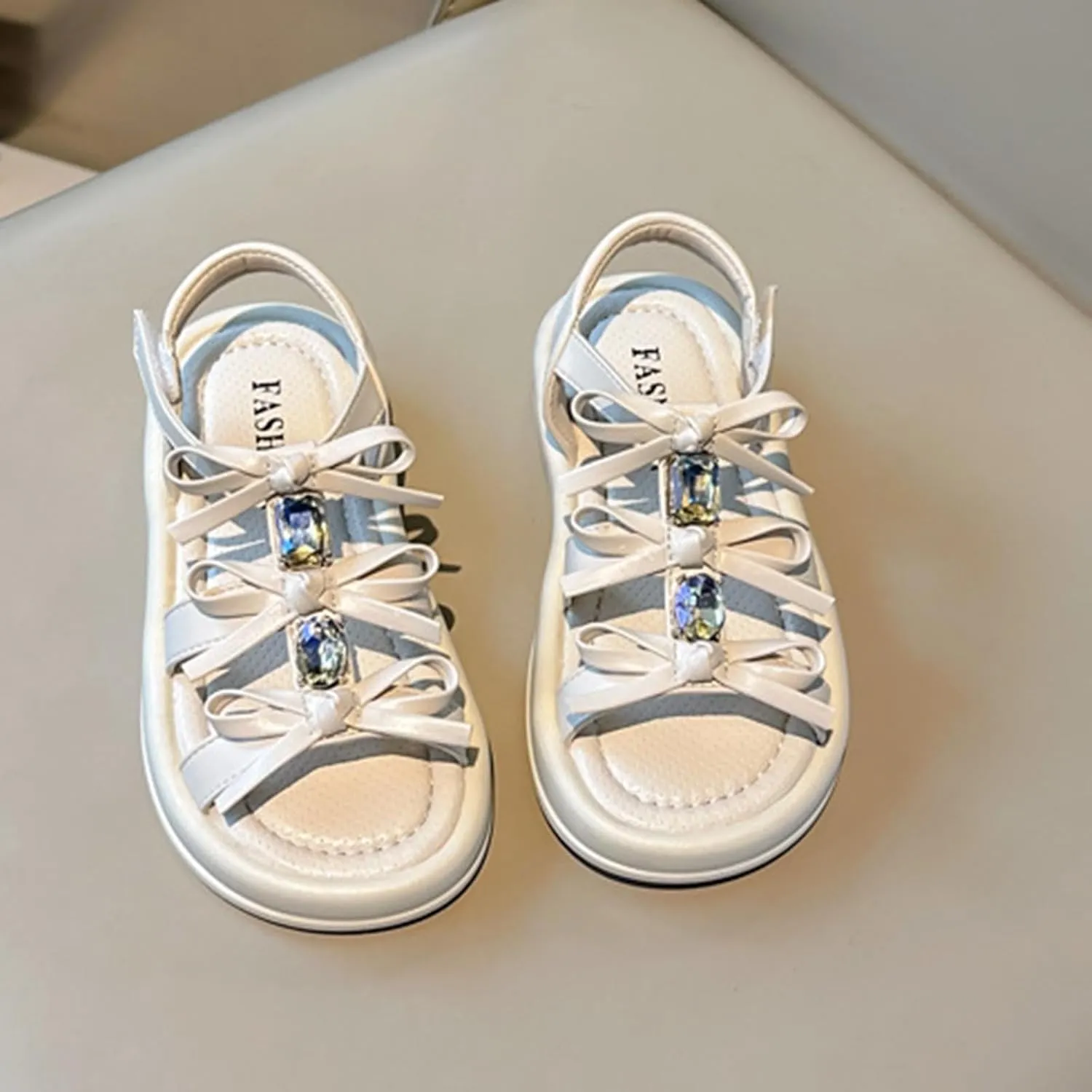 Girls Open Toe Shoes First Walkers Shoe Summer Toddler Paillette Butterfly Flat Sandals Kids Rubber Footwear