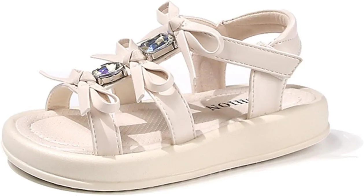 Girls Open Toe Shoes First Walkers Shoe Summer Toddler Paillette Butterfly Flat Sandals Kids Rubber Footwear