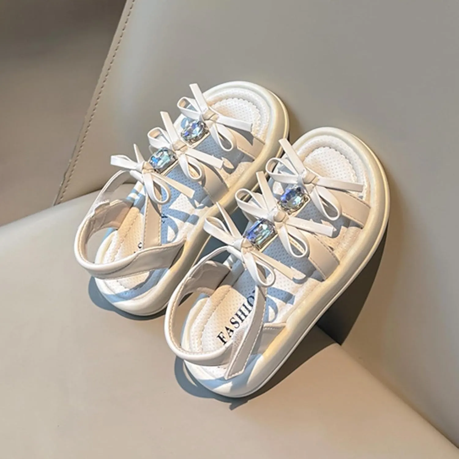Girls Open Toe Shoes First Walkers Shoe Summer Toddler Paillette Butterfly Flat Sandals Kids Rubber Footwear